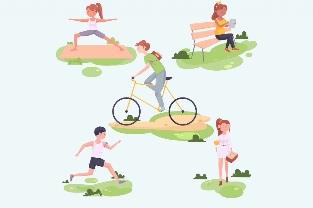outdoor activities illustration (flat design) extracurricular activities and divorce